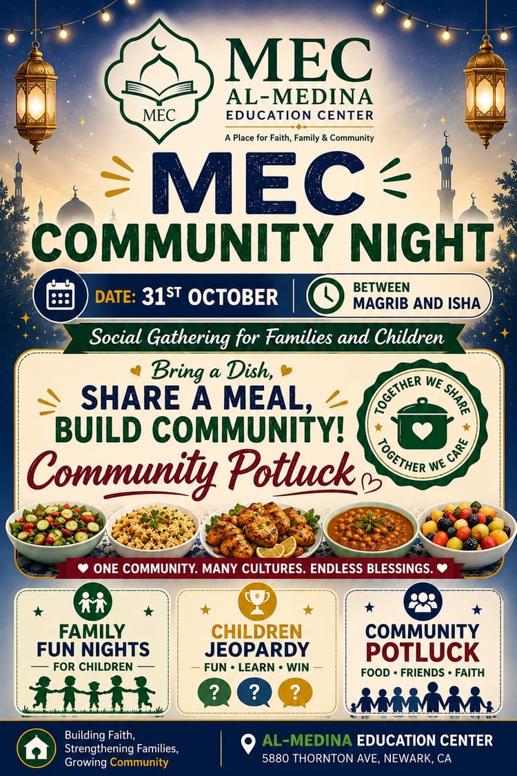 MEC Family Night Potluck - Saturday 10/31