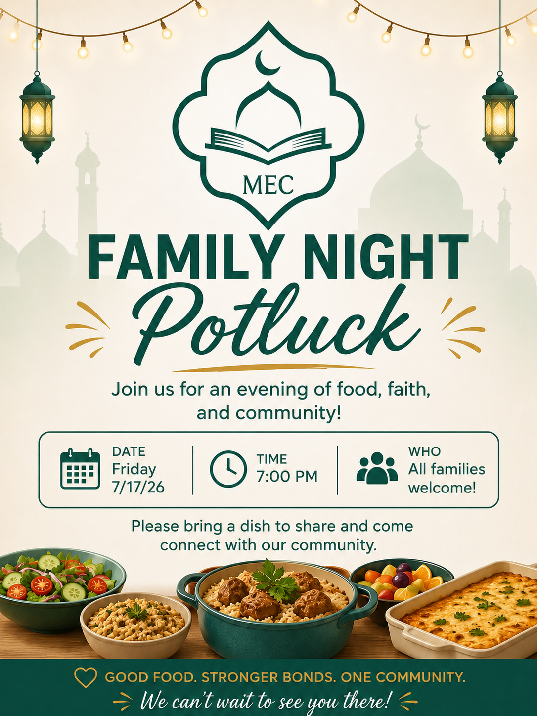 MEC Family Night Potluck - Friday July 17th, 2026