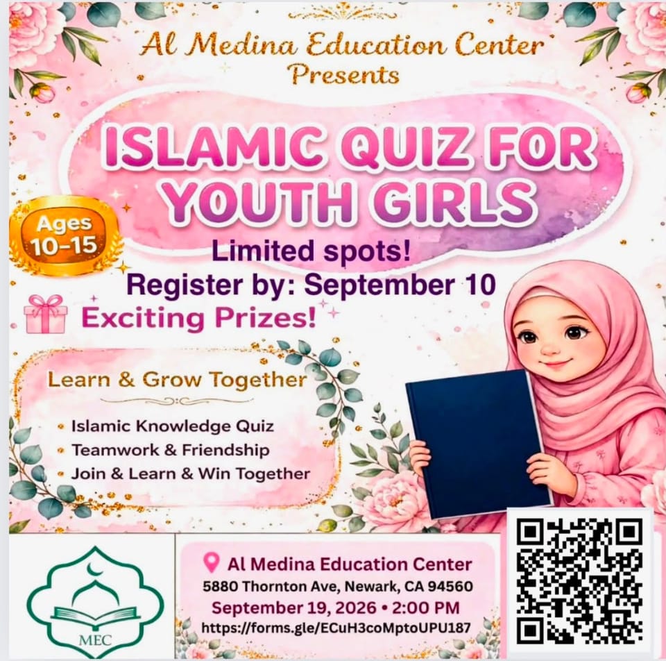 Islamic Quiz for Youth Girls - September 10th